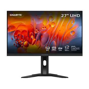 GIGABYTE - M27UA - 27" SS IPS Gaming Monitor - UHD 3840x2160 - 160Hz - 1ms MPRT - AMD FreeSync Premium - Type C KVM - HDMI, DP, Type C - Height and Tilt Adjustable - Black