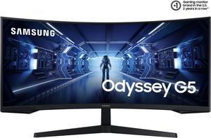 SAMSUNG Odyssey G5 LC34G55TWWNXZA 34 WQHD 3440 x 1440 2K 1ms MPRT 165Hz HDR10 HDMI DisplayPort FreeSync Premium Curved Gaming Monitor