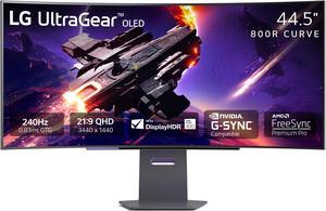 LG 45" UltraGear OLED Curved Gaming Monitor 45GS95QE-B WQHD 240Hz 0.03ms G-SYNC Compatible 800R Tilt, Height, Swivel Adjust