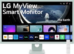 LG 32SR50F-G MyView Smart Monitor 32-Inch FHD (1920x1080) IPS Display, webOS 23, HDR 10, 5Wx2 Speakers, AirPlay 2, Screen Share, Bluetooth, ThinQ App, Remote Control, Green