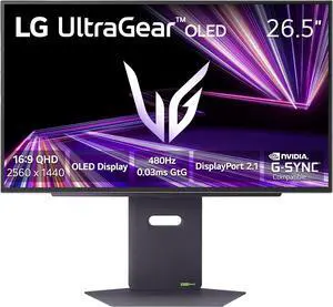 LG UltraGear 27" 480 Hz OLED QHD Gaming Monitor 0.03ms Nvidia G-Sync Compatible 2560 x 1440 (2K) DCI-P3 98.5%