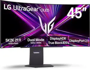 LG 45" UltraGear™ OLED 5K2K WUHD 165Hz or WFHD Dual Mode 330Hz 0.03ms G-sync Compatible DisplayPort 2.1 Gaming Monitor 45GX950A-B