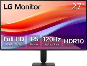 LG 27U411A-B 27-inch Full HD (1920 x 1080) IPS Computer Monitor, 120Hz, HDR10, Reader Mode, Flicker Safe, HDMI, Slim Stand Base, Black