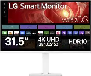 LG 31.5" 32U720SA 4K UHD Smart Monitor with webOS, Bluetooth, USB-C (65W), 90% DCI-P3, Remote PC Access, Tilt Stand