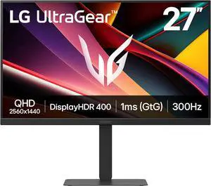 LG 27 inch UltraGear IPS QHD 1440p 300Hz 1ms NVIDIA G-Sync Compatible Gaming Monitor
