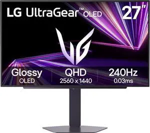 LG 27" 240 Hz OLED QHD Gaming Monitor FreeSync Premium Pro & G-Sync Compatible DCI-P3 Typical 98.5% GX700 Series 27GX704A-B