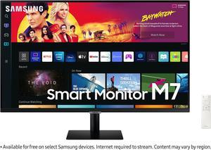 SAMSUNG 32 60 Hz VA UHD Smart Monitor  Streaming TV 4 ms GTG 3840 x 2160 4K HDMI USBC Flat Panel M70B LS32BM702UNXGO