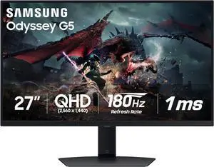 SAMSUNG 27" 180 Hz Fast IPS QHD(2560 x 1440) Gaming Monitor Nvidia G-Sync Compatible sRGB 99% Odyssey G50D LS27DG500ENXZA