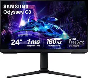 Samsung 24" Odyssey G3 (G30D) Gaming Monitor FHD 180Hz 1ms with Ergonomic Stand - LS24DG302ENXZA