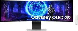 Samsung 49" G9 OLED Silver DQHD Gaming Monitor with 240 Hz Refresh Rate, 0.03 ms, G-Sync, Gaming Hub - LS49DG954SNXGO