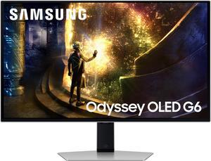 Samsung 27" Odyssey OLED G6 (G61SD) QHD 240Hz 0.03ms FreeSync Premium Pro Gaming Monitor with Sleek Metal Design - LS27DG610SNXZA