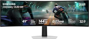 Samsung 49" Odyssey OLED G9 (G91SD) Dual QHD QD-OLED G-Sync Compatible Curved Gaming Monitor, 144Hz, 0.03ms, AMD FreeSync Premium Pro, Ergonomic Stand,  LS49DG910SNXZA