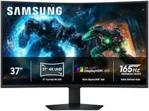 SAMSUNG 37" 180 Hz 3840x2160 VA WUHD Curved Gaming Monitor FreeSync Premium Pro (AMD Adaptive Sync) sRGB 99% Odyssey G7 G75F LS37FG75DENXZA