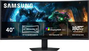 SAMSUNG 40" Odyssey G7 G75F 5120 x 2160 WUHD 180Hz FreeSync Premium Pro Curved Gaming Monitor LS40FG75DENXZA