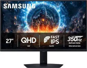SAMSUNG 27” Odyssey G6 G60F QHD Resolution Gaming Monitor, 350Hz Refresh Rate, Fast IPS Panel, VESA DisplayHDR™ 400, NVIDIA G-Sync Compatible, AMD FreeSync™ Premium, Ergonomic Stand, LS27FG60DENXZA