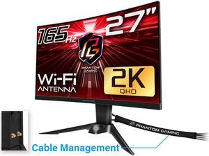 Gawfolk 2K 165Hz Curved Monitor, 27 Inch QHD 2560x1440p 144Hz Gaming  Monitor with AMD FreeSync, Flicker-Free, 2X HDMI 2.0, DP 1.4, Ultra-Thin