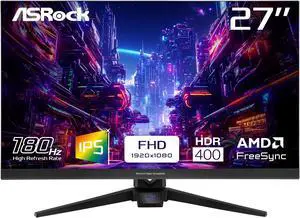 ASRock Phantom Gaming 27" 180 Hz IPS FHD Gaming Monitor FreeSync (AMD Adaptive Sync) 123% sRGB / 94% DCI-P3 PG27FFT1A