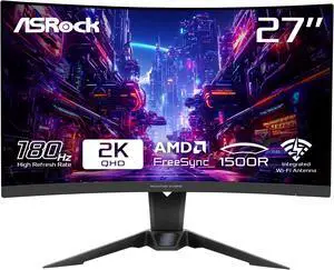 ASRock Phantom Gaming 27" 180Hz 1ms VA QHD Gaming Monitor FreeSync (AMD Adaptive Sync) 2560 x 1440 (PG27QRT2A)