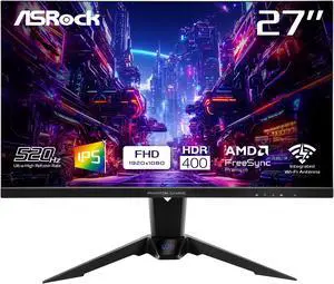 ASRock Phantom Gaming 27" 520 Hz IPS FHD Gaming Monitor FreeSync Premium (AMD Adaptive Sync) 94% DCI-P3 / 123% sRGB PG27FFX2A
