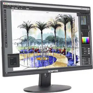 Sceptre E275W-19203R 27" Ultra Thin 1080p LED Monitor 2x HDMI VGA Build-in Speakers, Metallic Black 2018 version Sceptre E275W-19203R 27" Ultra Thin 1080p LED Monitor 2x HDMI VGA Build-in Speakers, Metallic Black 2018 version