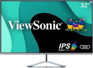 ViewSonic VX3276MHD 32 Inch 1080p Frameless Widescreen IPS Monitor with Screen Split Capability HDMI and DisplayPort