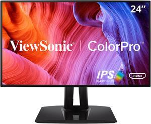 ViewSonic VP2458 24 Inch Frameless 60hz IPS 1080p Monitor with 100% sRGB, Color Accuracy, Advanced Ergonomics, HDMI, USB, DisplayPort, VESA, Flicker Free, Blue Light Filter for Home and Office