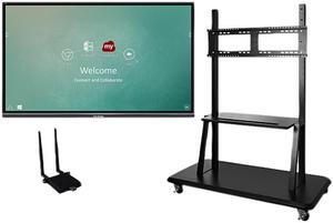 ViewSonic IFP8650-E2 Black 86" USB Infrared, 20-Point Touch ViewBoard Interactive Flat Panel Education Bundle with Trolley Cart