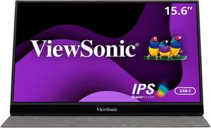 ViewSonic VG1655 156 Inch 1080p Portable Monitor with 2 Way Powered 60W USB C IPS Eye Care Dual Speakers Frameless Design Built in Stand with Cover