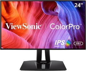 ViewSonic VP2468a 24 Inch Premium IPS 1080p Monitor with Advanced Ergonomics, ColorPro 100% sRGB Rec 709, 14-bit 3D LUT, Eye Care, 65W USB C, RJ45, HDMI, DP Daisy Chain for Home and Office