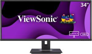 ViewSonic VG3456 34 Inch 21:9 UltraWide WQHD 1440p Monitor with Ergonomics Design USB Type C Docking Built-In Gigabit Ethernet for Home and Office