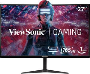 ViewSonic VX2718PCMHD 27 Inch Full HD 1080p 165Hz 1ms Curved Gaming Monitor with AdaptiveSync Eye Care Frameless HDMI and Display Port
