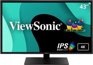 ViewSonic VX4381-4K 43 Inch Ultra HD MVA 4K Monitor Frameless Widescreen with HDR10 Support, Eye Care, HDMI, USB, DisplayPort for Home and Office