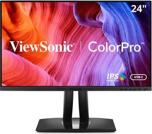 ViewSonic VP2456 24" 1080p Premium IPS Monitor with Ultra-Thin Bezels, Color Accuracy, Pantone Validated, HDMI, DisplayPort and USB C for Professional Home and Office,Black