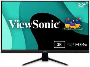 ViewSonic VX3267U-2K 32 Inch 1440p IPS Monitor with 65W USB C, HDR10 Content Support, Ultra-Thin Bezels, Eye Care, HDMI, and DP input