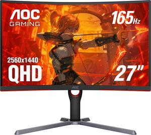 AOC CQ27G3S 27" QHD 2560 x 1440 (2K) 165 Hz (DisplayPort 1.2), 144 Hz (HDMI 2.0) HDMI, DisplayPort, Audio FreeSync Premium (AMD Adaptive Sync) Curved Gaming Monitor