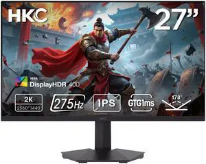HKC G27H4D 27" QHD Fast IPS Gaming Monitor – 2560×1440, 275Hz, 1ms DIC, HDR400, 95% DCI-P3, Low Blue Light, HDMI & DP