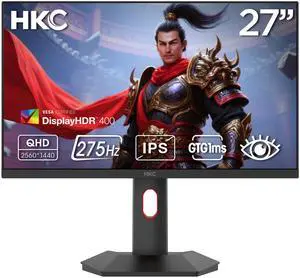 HKC G27H4P 27" Fast IPS Gaming Monitor WQHD 2560×1440 300Hz 1ms DIC HDR400 95% DCI-P3 Adjustable HAS Tilt Pivot Height DP+HDMI 2.1