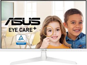 ASUS VY249HEW 238 1080P Monitor  White Full HD 75Hz IPS AdaptiveSyncFreeSync Eye Care Plus Color Augmentation Rest Reminder Antibacterial Surface HDMI VGA Frameless VESA Wall Mountable