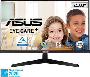 ASUS VY249HE 23.8" Eye Care Monitor, 1080P Full HD, 75Hz, IPS, Adaptive-Sync/FreeSync, Eye Care Plus, Color Augmentation, Rest Reminder, Antibacterial Surface, HDMI VGA, Frameless, VESA Wall Mountable