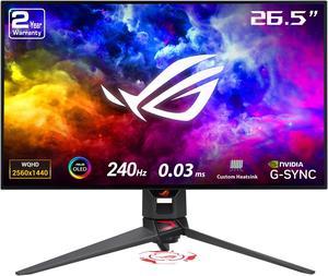 ASUS 27" 240 Hz OLED WQHD gaming monitor 0.03ms (Gray to Gray) FreeSync Premium & G-Sync Compatible 2560 x 1440 (2K) Anti-glare micro-texture coating, 99% DCI-P3,True 10-bit, Flat Panel PG27AQDM