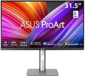 ASUS ProArt Display 32" (31.5" Viewable) Professional Monitor (PA329CRV) - IPS, 4K UHD (3840 x 2160), 98% DCI-P3, Delta E < 2, Calman Verified, USB-C PD 96W, Daisy-Chain, VESA DisplayHDR400