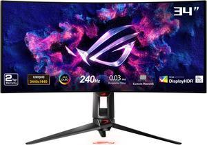 ASUS 34 240 Hz OLED Curved Gaming Monitor NVIDIA GSync 3440 x 1440 2K DCIP3 99 sRGB 135 ROG Swift OLED PG34WCDM