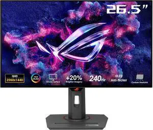 ASUS ROG Strix 27" QHD 2K 1440P 240Hz AMD FreeSync Premium & Nvidia G-Sync compatible 0.03ms HDR400 99% DCI-P3 GLOSSY OLED Gaming Monitor Height Adjustable, Pivot, Swivel & Tilt Stand XG27AQDMG ASUS ROG Strix 27" QHD 2K 1440P 240Hz AMD FreeSync Premium & Nvidia G-Sync compatible 0.03ms HDR400 99% DCI-P3 GLOSSY OLED Gaming Monitor Height Adjustable, Pivot, Swivel & Tilt Stand XG27AQDMG