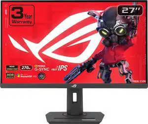 ASUS 27" 270 Hz Fast IPS QHD Gaming Monitor FreeSync Premium & G-Sync Compatible 95% DCI-P3, 125% sRGB ROG Strix XG27ACMG