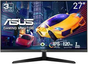 ASUS 27" 1080P Eye Care Gaming Monitor (VY279HGR) - Full HD, IPS, 120Hz, 1ms, Adaptive Sync, for Working and Gaming, Eye Care Plus, Blue Light Filter, Flicker Free, SmoothMotion, DisplayWidget ASUS 27" 1080P Eye Care Gaming Monitor (VY279HGR) - Full HD, IPS, 120Hz, 1ms, Adaptive Sync, for Working and Gaming, Eye Care Plus, Blue Light Filter, Flicker Free, SmoothMotion, DisplayWidget
