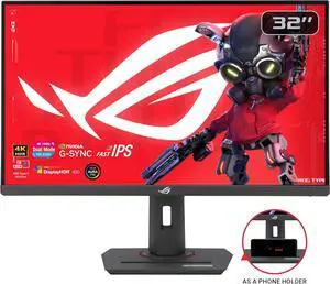 ASUS ROG Strix 32" 4K HDR Gaming Monitor (XG32UCG) - 3840x2160, Dual mode (4K 160Hz/FHD 320Hz), 0.3ms, Fast IPS, Extreme Low Motion Blur Sync, USB-C, G-SYNC Compatible, Tripod socket