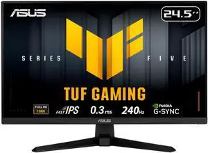 ASUS 24.5" Full HD 240Hz IPS with AMD FreeSync Premium & G-SYNC Compatible 0.3ms HDR10 Built-in Speakers Gaming Computer Monitor VG259QM5A ASUS 24.5" Full HD 240Hz IPS with AMD FreeSync Premium & G-SYNC Compatible 0.3ms HDR10 Built-in Speakers Gaming Computer Monitor VG259QM5A