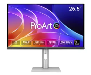 ASUS ProArt Display 27" 4K OLED USB-C Professional Monitor (PA279CDV) - QD-OLED, 120Hz, HDR10, 99% DCI-P3, ?E < 1.5, Calman Verified, USB-C (96W PD), Auto KVM, Ergonomic Stand, Mac ASUS ProArt Display 27" 4K OLED USB-C Professional Monitor (PA279CDV) - QD-OLED, 120Hz, HDR10, 99% DCI-P3, ?E < 1.5, Calman Verified, USB-C (96W PD), Auto KVM, Ergonomic Stand, Mac