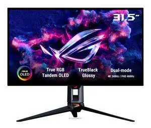 ASUS ROG 32" 4K 240Hz Tandem RGB OLED Gaming Monitor (PG32UCWM) - Dual Mode HD 480Hz, TrueBlack Glossy, Neo Proximity Sensor, 0.03ms, GaNFET technology, G-SYNC Compatible, DP2.1 for PS5 and Xbox ASUS ROG 32" 4K 240Hz Tandem RGB OLED Gaming Monitor (PG32UCWM) - Dual Mode HD 480Hz, TrueBlack Glossy, Neo Proximity Sensor, 0.03ms, GaNFET technology, G-SYNC Compatible, DP2.1 for PS5 and Xbox