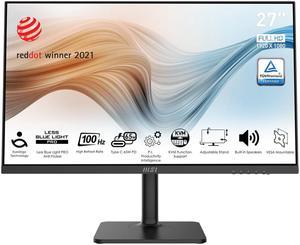 MSI Modern MD272XP 27" IPS 1920 x 1080 (FHD) Computer Monitor, 100 Hz, Adaptive-Synch, HDR Ready, HDMI, DisplayPort, USBC 65W Power Delivery, KVM, VESA Mountable, Height Adjustable, Speaker, 1ms